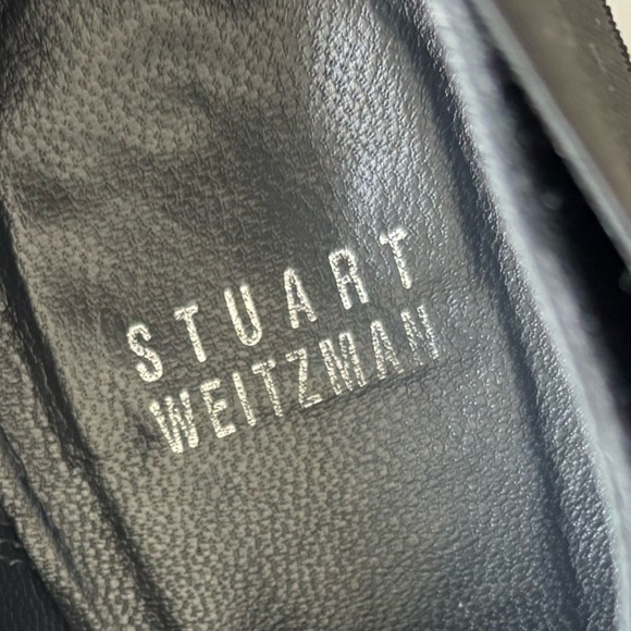 Stuart Weitzman black suede wedge booties with elastic straps size 8 - Picture 12 of 12